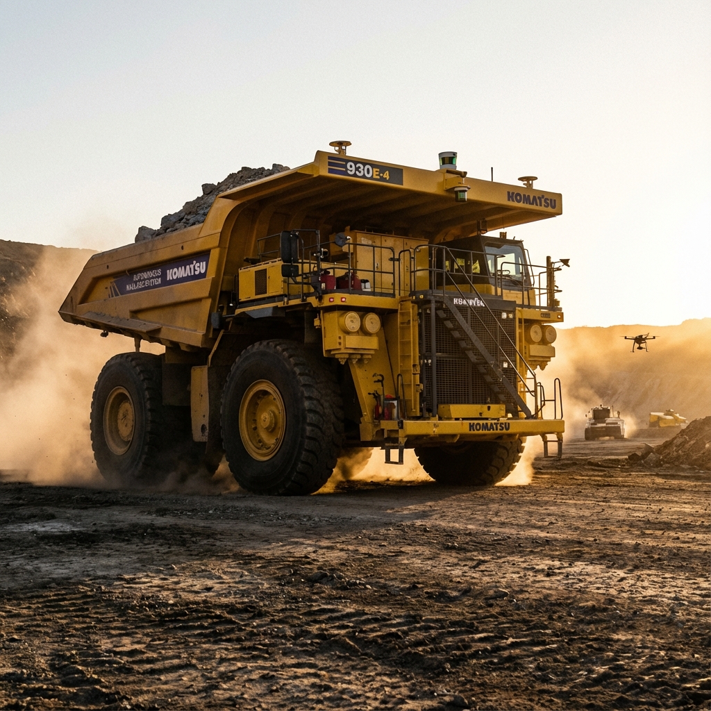 Camión minero autónomo en operación